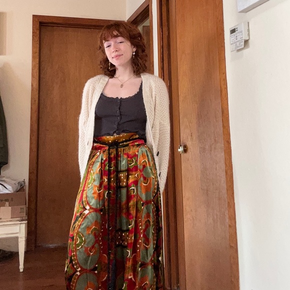 VINTAGE LANVIN velvet maxi-skirt - Picture 3 of 9